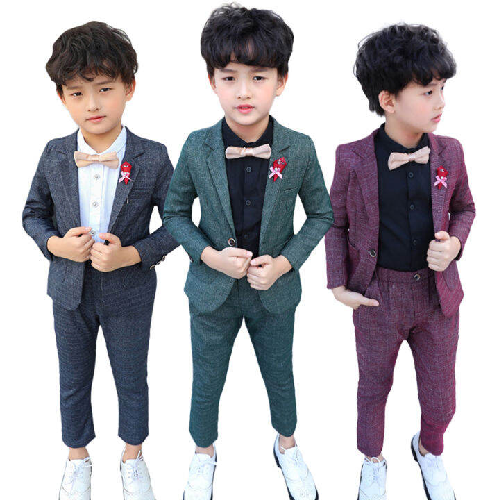 Bộ vest cho bé trai màu vàng - Áo bé trai