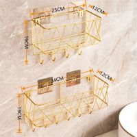 ☸✧ Bathroom toilet shelf counter top cosmetic sundries storage rack wall storage basket