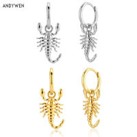 ANDYWEN 100 925 Sterling Silver Big Spider Pendant Drop Animal Drop Earring New 2020 Fashion Women Party Wedding Jewerly