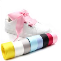 【CW】 1Pair Silk Shoelaces Sneaker shoes lace Canvas shoe laces 2cm Width 100cm Length Shoelace Bootlaces