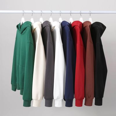 เสื้อสเวตเตอร์มีฮู้ดสำหรับผู้ชายผ้าเสื้อฮู้ดสวมทางศรีษะผ้าฟลีซขั้วโลกเนื้อแน่นเนื้อหนา16.9ออนซ์480Gsm