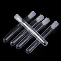 【CW】☎  50Pcs/Pack 12x100mm Transparent Laboratory Plastic Test Tubes Vials With Push Cap School Lab Supplies