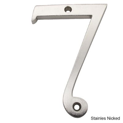 【LZ】☈  101mm Satin Nickel House Number Door Sign Big Huisnumer Outdoor Address Modern home Apartment Signs Metal Zinc Alloy 4