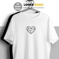 Basic Tee Geometry Love Ready Stock XS-5XL UNISEX Cotton Short Sleeve Loose T-shirt Men Women Street Wear Trend