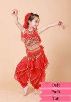 Child belly dance set dance clothes dance india performance wear 3pcs-5pcs Top&amp;Pant&amp;Belt&amp;Headband&amp;Bracelet,4