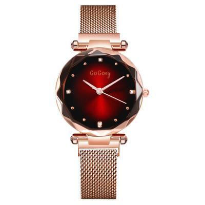 ZLOYI นาฬิกาควอทซ์หน้าปัดดาวแฟชั่นสำหรับสุภาพสตรี,นาฬิกาข้อมือแม่เหล็กสายเหล็กสแตนเลสใหม่หรูหรา
