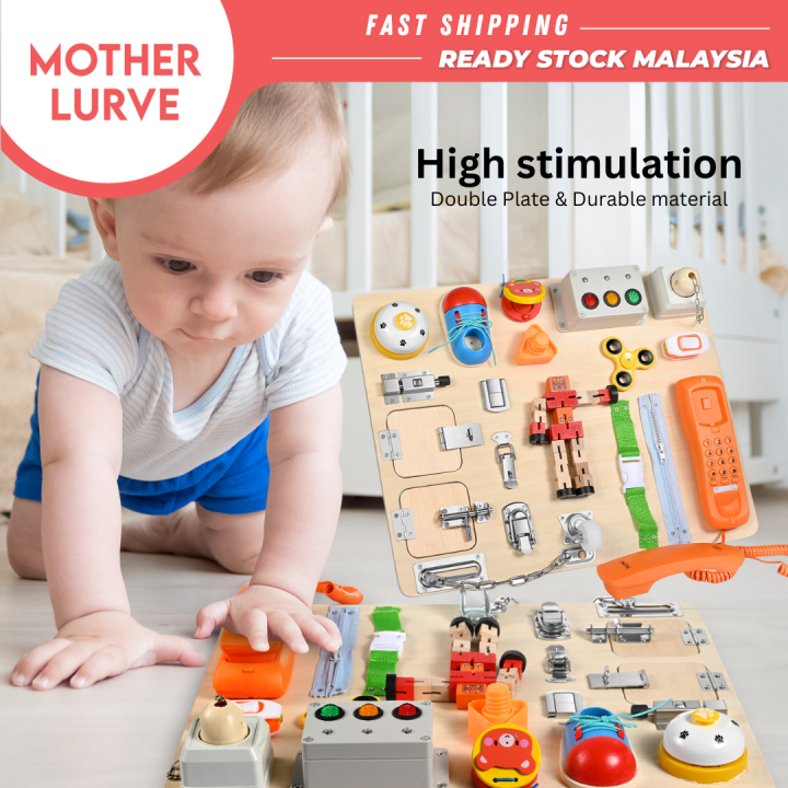 Premium [21 in 1] Baby Wooden Busy Board Activity Montessori Learning