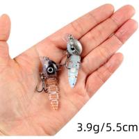 [6 color]Minuo Luya Bait Tadpole Fake Bait Multi section UV Thermal Printing Mini Micro object Road Bait Fishing Gear