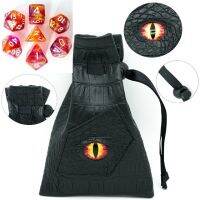 Poludie Set Dice Setleather D4 ~ D20กระเป๋าเก็บของลูกเต๋าหลายหน้าสำหรับเกมดันเจี้ยนส์แอนด์ดรากอนส์ Warhammer Rpg เกมกระดานชื้น; D Mtg