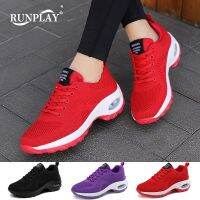 Women Tennis Shoes Air Cushion Sports Shoes High Heels Mesh Slip-on Female Sock Footwear Outdoor Thick Bottom Women Sneakers