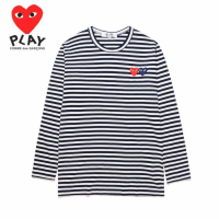 Comme Des Garcons เสื้อผ้าฝ้ายแท้สำหรับผู้ชาย,เสื้อยืดสตรีเสื้อโปโลแขนยาวทรงหลวมแบบเรียบง่ายนิ่มแฟชั่นสำหรับผู้ชายและผู้หญิง