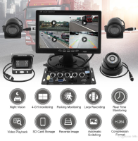 H 264 4CH 720P Mobile DVR Kit For Vehicles with 4 pcs car camera and 7inch display screen for truck and bus กล้องติดรถบรรทุก รถทัวร์ รถตู้ กล้องพาโนรามาบันทึกการขับขี่ 4 กล้อง