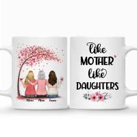 Mother &amp; Daughters Personalized Mug Heart leaves Custom Made Family Coffee Cups Mugs Mothers Day 1115 Oz RR2047