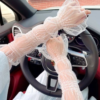 2023 Summer Driving Sexy Accessories Sun Protection Cycling Cute Dot Long Fingerless Gloves Arm Sleeve