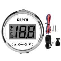 Depth Sounder Waterproof Dash Depth Finder Transducer with White Backlight for Yachts Boats