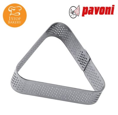 Pavoni XF16 Monoportion Oval Microperforated 85x75xH 20 mm/ทาร์ตอบขนมสแตนเลสเจาะรูสามเหลี่ยม