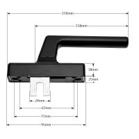 อุปกรณ์ประตูและหน้าต่างอลูมิเนียมอัลลอยด์, ที่จับ, เพลาหัก, มือจับ, เปิดแบน, หน้าต่างแขวนด้านบน, สองจุด, ล็อคหลายจุด, เปิดด้านใน ~