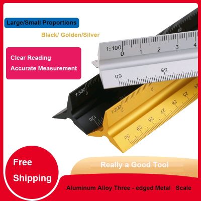 Three Edge metal Scale 30cm Aluminum alloy Triangle Design And Decoration Ruler Drawing Tool Drawing Ruler