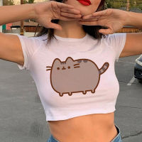 เสื้อครอป Yk2 Pusheen นางฟ้ากรันจ์ Yk2สวยงามเสื้อครอป