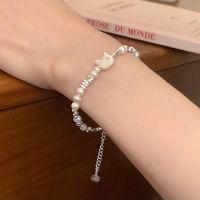 VENTFILLE 925 Sterling Silver Irregular Moonstone Cat Bracelet For Women Girl Bead Pearl Temperament Jewelry Gift Dropshipping