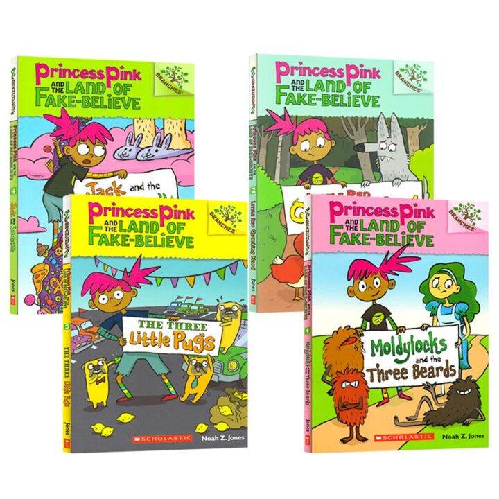 4 Books/set Princess Pink And The Land Of Fake Believe Chapter Book ...