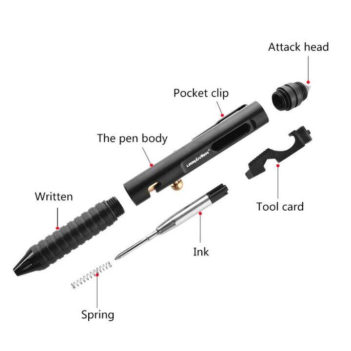 ปากกาทังสเตนสำหรับอุปกรณ์เอาตัวรอดกระบองยืดสำหรับตั้งแคมป์ปากกาโลหะอเนกประสงค์ปากกาป้องกันคาลิเปอร์