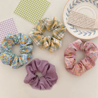 Sweet Floral Scrunchies Hair Ties Girls Vintage Rubber Band Ponytail Holder Elastic Hair Band Fashion Hair Rope Hair Accessories