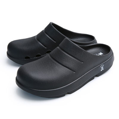 Tamias 🌈🌈รองเท้าแตะสุขภาพ รองเท้าเพื่อสุขภาพ - ชาย หญิง (สินค้าพร้อมส่งจากไทย) รองเท้าเชฟกันลื่นลำลองสีดำ รองเท้าแตะทำงาน