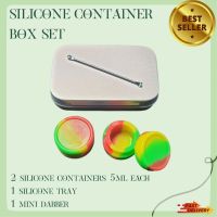 SP กระปุกซิลิโคน Silicone Container  Silicone Container Box Set 5 ml ชุดกระปุกซิลิโคน สำหรับออยล์ น้ำมัน พร้อมกล่อง และไม้เขี่ยไทเทเนียม สินค้าพร้อมส่ง