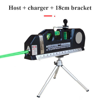 Green light Laser Level Vertical Horizontal 2 Lines Lasers Ruler Measure Tape Aligner Bubbles Black Balance Horizontal Ruler