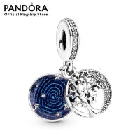 Pandora Star and moon family tree sterling silver dangle with clear cubic zirconia and blue glittery enamel เครื่องประดับ   จี้ชาร์ม ชาร์มสีเงิน สีเงิน ชาร์มเงิน เงิน ชาร์มสร้อยข้อมือ ชาร์มแพนดอร่า แพนดอร่า