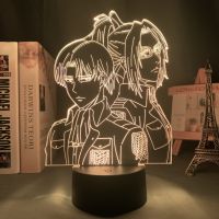 Anime Attack on Titan Levi Ackerman Acrylic 3d Lamp Hange Zoe for Home Room Decor Light Child Gift Hange Zoe LED Night Lights