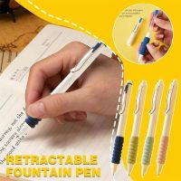 SGFGFGDF การแก้ไขแก้ไข น่ารักมากๆ การแก้ไขท่าทางปลายปากกา สีสันสดใส พับเก็บได้ สำหรับนักเรียน ปากกาหมึกซึมแบบกด ปากกากดเขียน ปากกาหมึกหมึก ปากกาหมึกซึมสำหรับเขียน