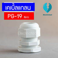 เคเบิ้ลแกลน เคเบิ้ลแกลนพลาสติก Cable Gland PG-19 สีขาว