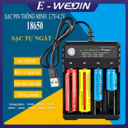 Sạc Pin 18650 - 04U Tự ngắt thông minh và có đèn báo khi đầy BMAX BH-042100