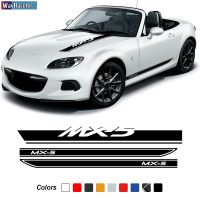 Racing Sport Car Hood Decal Bonnet Body Kit Side Stripes Skirt Sticker For Mazda MX5 NA NB NC ND Accessories