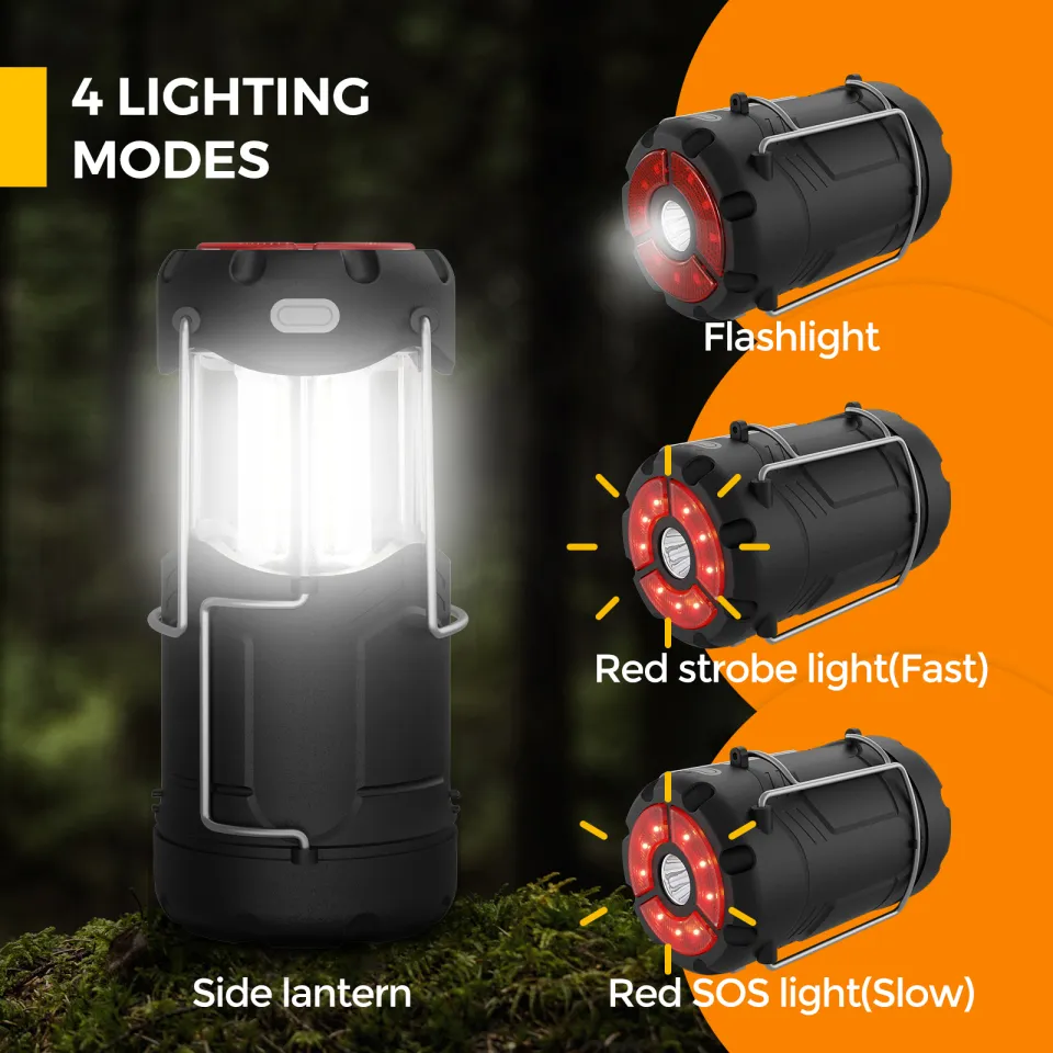 LED Camping Lantern, Consciot Battery Powered Camping Lights, 1000Lm, 4 Light Modes, Ipx4 Waterproof Tent Lights, Portable Flashlight for Power