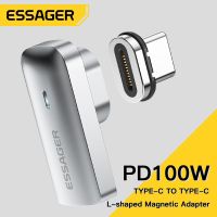 Essager PD 100W USB Type C อะแดปเตอร์ชาร์จเร็ว Pengisi Daya Magnetik USB ขั้วต่อแม่เหล็ก20Gbp ซิงค์ข้อมูล4K 60Hz สำหรับแล็ปท็อปแมคบุ๊ค