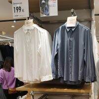 Uniqlo ชุดเดรสฤดูใบไม้ผลิเสื้อแฟนซีด้วยแขนยาวผลิตเมฆ Unlined Upper Garment ห้องลองเสื้อ E433604 445445 455734