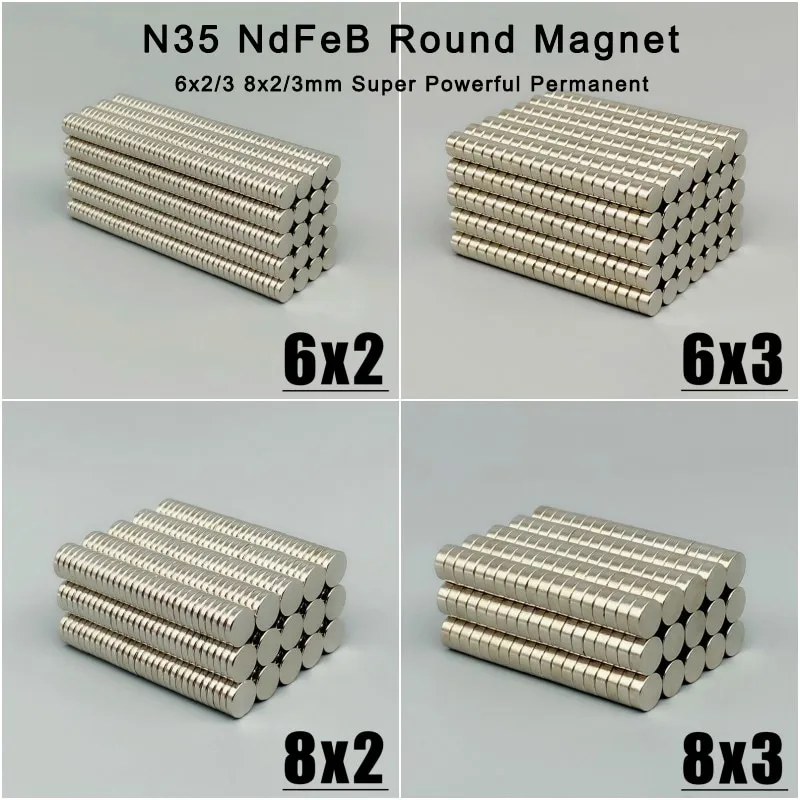 100Pcs Neodymium Magnets Round Disc N35 Super Strong Rare Earth