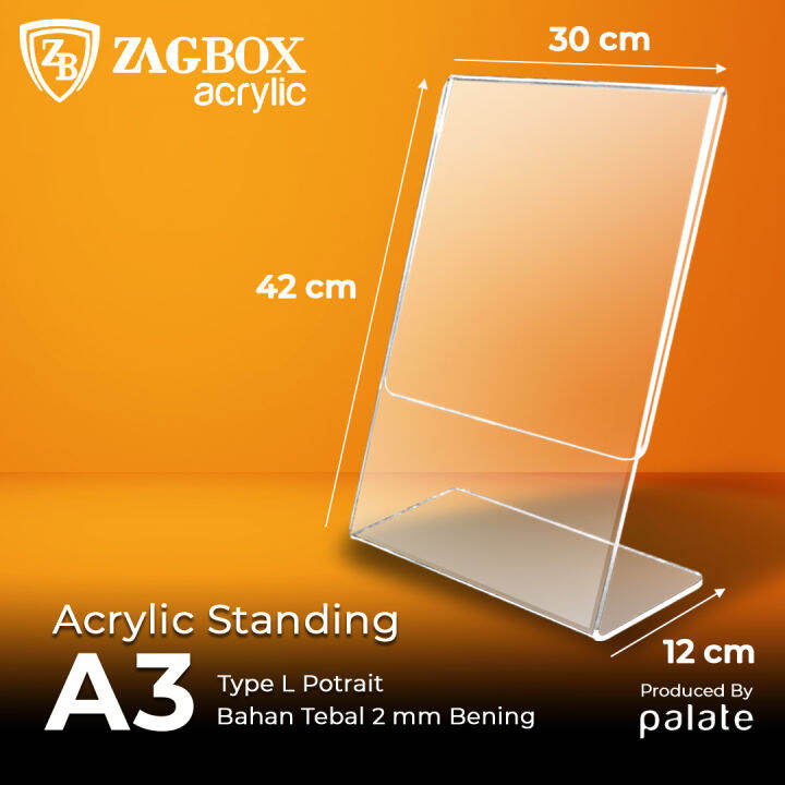 Acrylic Tent Holder Akrilik Tent Card A3 L Portrait Brosur Display