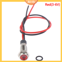 Aleaty? ไฟเตือนโลหะ LED ขนาด6มม. กันน้ำ P67 3V 5V 6V 12V 24V 220V