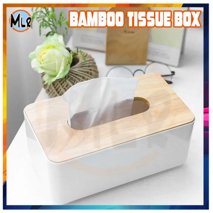 Bamboo Tissue Box 21x13x9.5cm Bamboo Tissue Holder Minimalist Wooden 