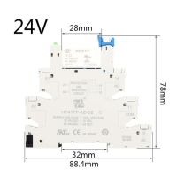 Hf41f 12V 24V แผงวงจร Pcb แบบบูรณาการพร้อมตัวยึดรีเลย์แรงดันไฟฟ้าโมดูลสัมผัสรางชุด Din Ssr สวิตช์ Ac เป็น Dc