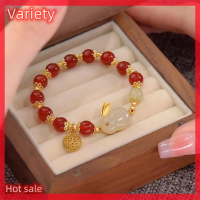 Variety ✨Hot Sale✨ สร้อยข้อมือแก้วกระต่ายมิตรภาพนำโชคลูกปัดหินธรรมชาติสำหรับเป็นของขวัญเครื่องประดับสำหรับผู้หญิง