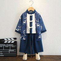 Boys Spring Hanfu Chinese Style Childrens Spring And Autumn Clothing Ancient Style Boyish Look High-End Ancient Costume Chinese Studies Tang Suit Outfit