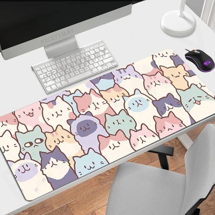 แผ่นรองเมาส์-gamer-แผ่นรองเมาส์แมวหมึก-แผ่นรองเมาส์ขนาดใหญ่ที่น่ารัก-kawaii-ยางธรรมชาติเดสก์ท็อป-rug-pc-desktop-pad-แผ่นรองเมาส์ออกแบบ