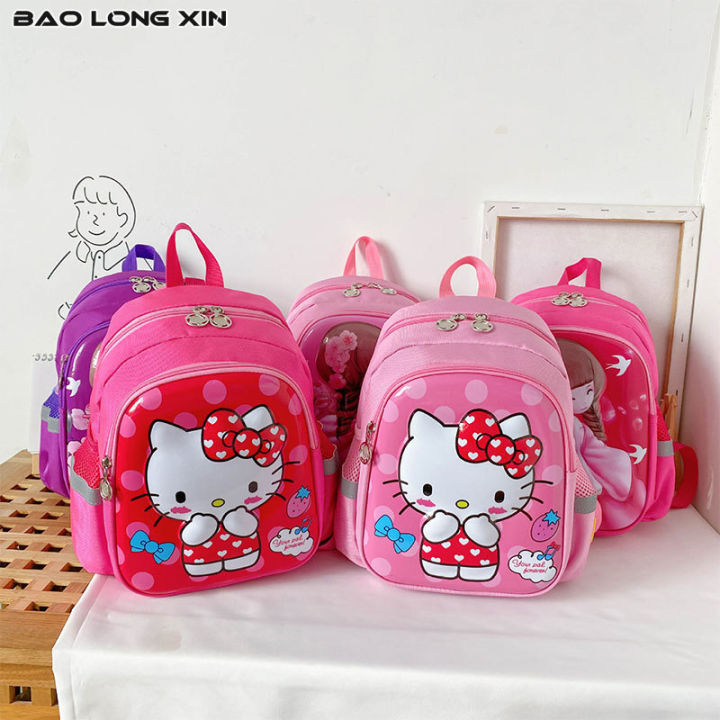 baolongxin-กระเป๋าการ์ตูนแมวคิตตี้สำหรับเด็ก-กระเป๋านักเรียนป้องกันการสูญหายสำหรับเด็ก