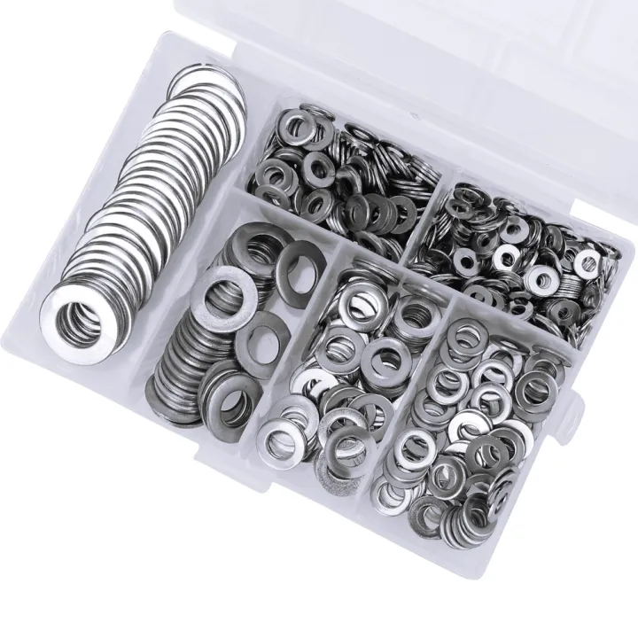 flat-washer-set-m3-m4-m5-m6-m8-m10-screw-fastener-stainless-steel-washer-plain-660pcs-box-hardware-accessories