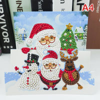 March DIY Diamond Painting Greeting Cards 5D Christmas Postcards Embroidery Cards Gift